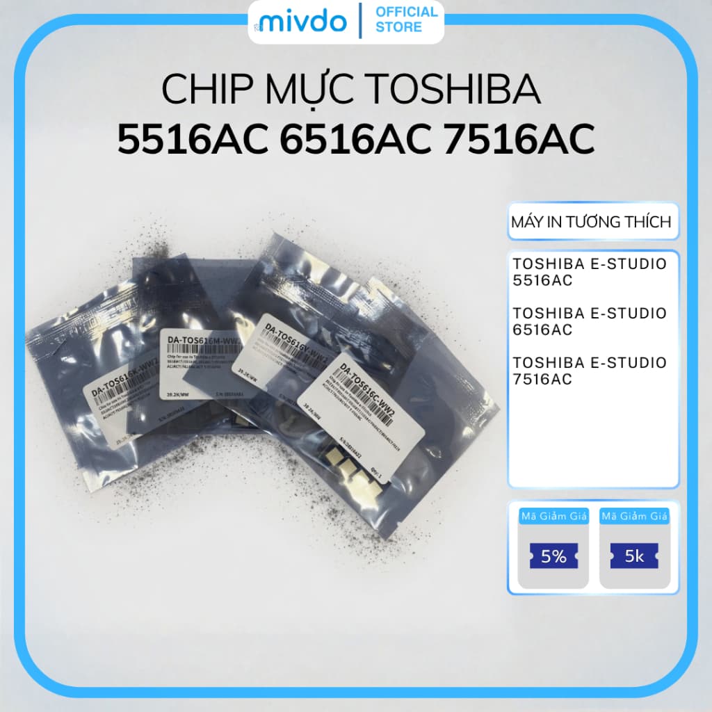 Chip Reset Toshiba 5516AC 6516AC 7516AC 4 Màu Nhận Mực Ngay Bền Đẹp Linh Kiện Máy Photo