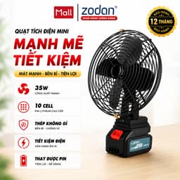 [VỪA MỞ BÁN] Quạt Tích Điện Để Bàn Pin 10 Cell - Lồng Sắt, 2 Tốc Độ, Bảo Hành 1 năm 1