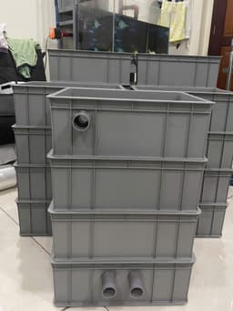 Bộ lọc baki tràn trên cho hồ cá cảnh vừa và nhỏ - Kích Thước 34x25x13 Màu Xám - ống phi 27 4