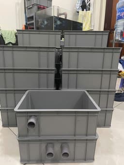 Bộ lọc baki tràn trên cho hồ cá cảnh vừa và nhỏ - Kích Thước 34x25x13 Màu Xám - ống phi 27 3