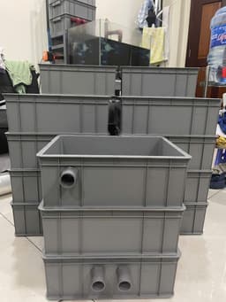 Bộ lọc baki tràn trên cho hồ cá cảnh vừa và nhỏ - Kích Thước 34x25x13 Màu Xám - ống phi 27 2