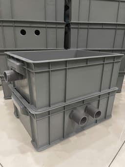 Bộ lọc baki tràn trên cho hồ cá cảnh vừa và nhỏ - Kích Thước 34x25x13 Màu Xám - ống phi 27 7