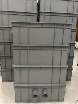 Bộ lọc baki tràn trên cho hồ cá cảnh vừa và nhỏ - Kích Thước 34x25x13 Màu Xám - ống phi 27 1