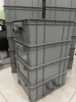 Bộ lọc baki tràn trên cho hồ cá cảnh vừa và nhỏ - Kích Thước 34x25x13 Màu Xám - ống phi 27 6