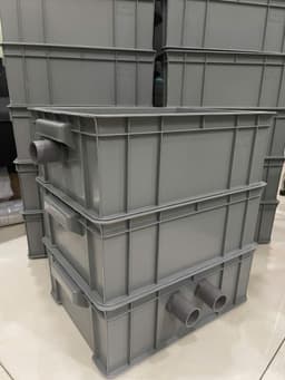 Bộ lọc baki tràn trên cho hồ cá cảnh vừa và nhỏ - Kích Thước 34x25x13 Màu Xám - ống phi 27 5