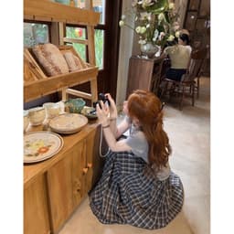 𝑨𝒏𝒏 𝑺𝒕𝒖𝒅𝒊𝒐 [SẴN] / Chân Váy Kẻ Caro Dáng Dài 85cm Bồng Xòe Viền Bèo Vintage Tag 𝐅𝟏𝟖 𝐒𝐭𝐮𝐝𝐢𝐨 9