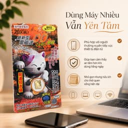 [ Chính Hãng ] Chip Chắn Sóng Điện Từ Hitoki Nội Địa Nhật Mèo Thần Tài Dán Điện Thoại Laptop 5