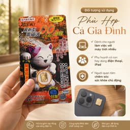[ Chính Hãng ] Chip Chắn Sóng Điện Từ Hitoki Nội Địa Nhật Mèo Thần Tài Dán Điện Thoại Laptop 3