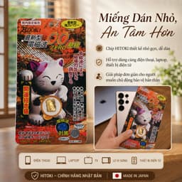 [ Chính Hãng ] Chip Chắn Sóng Điện Từ Hitoki Nội Địa Nhật Mèo Thần Tài Dán Điện Thoại Laptop 4