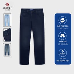 Deal Tốt- Quần jean nam ống đứng GENVIET JEANS giặt mài basic trẻ trung dễ phối đồ 8881 9