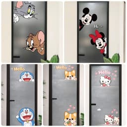 Miếng dán cửa phòng ngủ hình Micky, Tom & Jerry , kity … các nhân vật hoạt hình nhiều kt 3