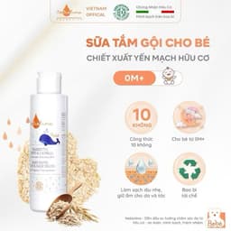 Sữa Tắm Gội Cho Bé Nebiolina - Chiết Xuất Yến Mạch Hữu Cơ Không Cay Mắt Dịu Nhẹ Cho Trẻ Từ Sơ Sinh 200m.> BUN BUN SHOP 2