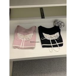 [SALE] 𝑻𝒉𝒆𝑴𝒂𝒚 x 𝐖𝐆𝐖𝐄/ Áo Thun Kiểu Nữ Tay Bồng WG.WE 9406, Phối Ren Ngực Dáng Ôm Tôn Dáng 7