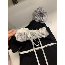 [SALE] 𝑻𝒉𝒆𝑴𝒂𝒚 x 𝐖𝐆𝐖𝐄/ Áo Thun Kiểu Nữ Tay Bồng WG.WE 9406, Phối Ren Ngực Dáng Ôm Tôn Dáng 6