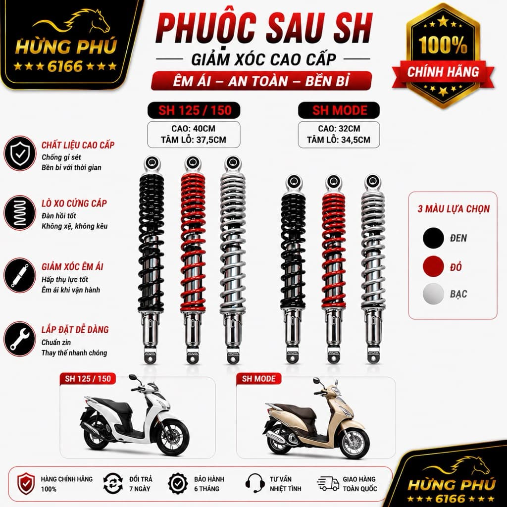 Giảm sóc sau sh việt 125/150 zin trần/ shmode
