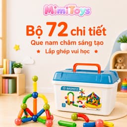 Bộ Xếp Hình Nam Châm MimiToys 72 Chi Tiết - Ghép Nhà, Ghép Khối Và Mô Hình Sáng Tạo 1