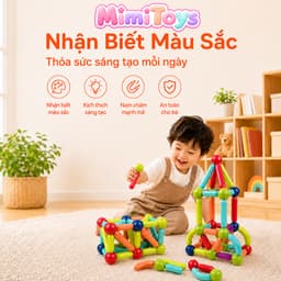 Bộ Xếp Hình Nam Châm MimiToys 72 Chi Tiết - Ghép Nhà, Ghép Khối Và Mô Hình Sáng Tạo 2