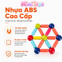 Bộ Xếp Hình Nam Châm MimiToys 72 Chi Tiết - Ghép Nhà, Ghép Khối Và Mô Hình Sáng Tạo 6