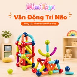 Bộ Xếp Hình Nam Châm MimiToys 72 Chi Tiết - Ghép Nhà, Ghép Khối Và Mô Hình Sáng Tạo 3