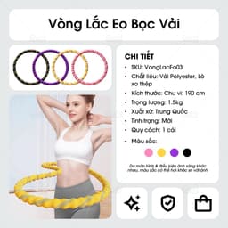 Vòng Lắc Eo Lò Xo Bản Xịn Bọc Vải Dệt - Giảm Calo Hiệu Quả, Eo Thon ,Gọn dáng 6