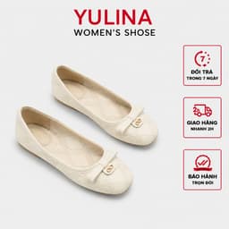 [CHÂN GẦY LÙI 1 SIZE] Giày Búp Bê Mũi Tròn 𝙔𝙐𝙇𝙄𝙉𝘼 Đính Nơ Nhỏ Kim Loại - C32 1
