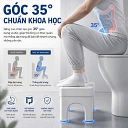 Ghế Kê Chân Toilet Hỗ Trợ Đi Vệ Sinh Đúng Tư Thế, Ghế Chống Táo Bón Hỗ Trợ Giảm Trĩ Tiện Lợi TORO 2