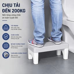 Ghế Kê Chân Toilet Hỗ Trợ Đi Vệ Sinh Đúng Tư Thế, Ghế Chống Táo Bón Hỗ Trợ Giảm Trĩ Tiện Lợi TORO 4