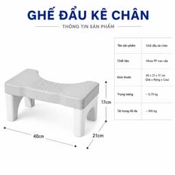 Ghế Kê Chân Toilet Hỗ Trợ Đi Vệ Sinh Đúng Tư Thế, Ghế Chống Táo Bón Hỗ Trợ Giảm Trĩ Tiện Lợi TORO 3