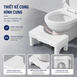 Ghế Kê Chân Toilet Hỗ Trợ Đi Vệ Sinh Đúng Tư Thế, Ghế Chống Táo Bón Hỗ Trợ Giảm Trĩ Tiện Lợi TORO 8