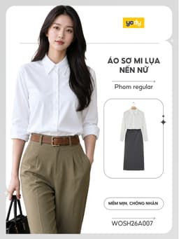 Áo sơ mi nữ Yody dài tay dáng regular, vải lụa nến chống nhăn TRA - WOSH26A007 1