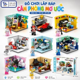 Đồ Chơi Lắp Ghép Bộ 8 Căn Phòng Ước Mơ 155+ Chi Tiết – Mô Hình Nhà Mini Decor – TATOYS 1