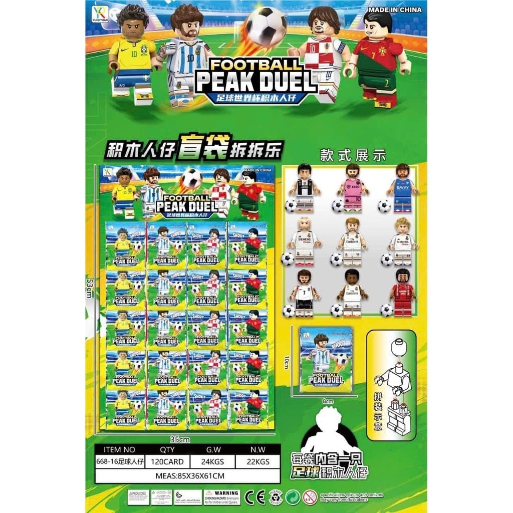(Ngẫu Nhiên) Vỉ 20 Túi Mù Lắp Cầu Thủ Bóng Đá Fifa Football Mini