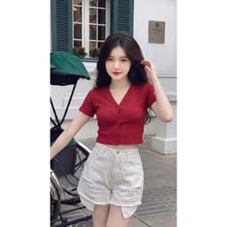 Quần short jeans nữ túi dài, TÚI LÒI Quần short túi lòi chất coton mềm mịn 8