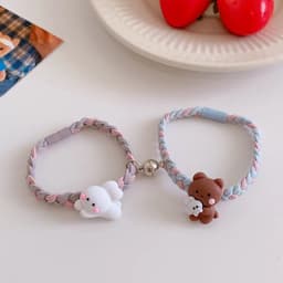 Vòng tay đôi nam châm SAO BỌT BIỂN GẤU THỎ lắc tay đôi couple dễ thương 3