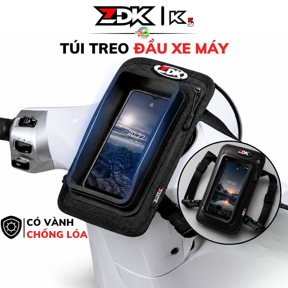 Túi treo đầu xe máy ZDK K5 và túi Mini Javan treo đầu xe máy có vành che nắng chính hãng