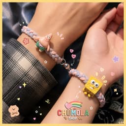 Vòng tay đôi nam châm SAO BỌT BIỂN GẤU THỎ lắc tay đôi couple dễ thương 1