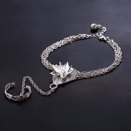 Vòng tay đính nhẫn Thương tâm hoa phong cách cổ trang phụ kiện thời trang 3