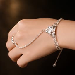 Vòng tay đính nhẫn Thương tâm hoa phong cách cổ trang phụ kiện thời trang 7