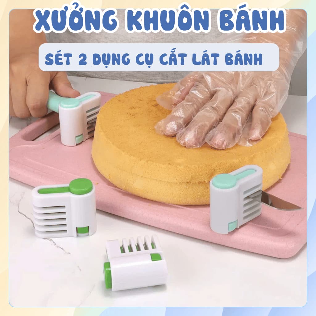 Set 2 Dụng Cụ Cắt Lát Bánh Gato Điều Chỉnh Tầng Xưởng Khuôn Bánh – Dao Chia Cốt Bánh Kem Đều Đẹp MS151