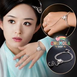 Vòng tay đính nhẫn Thương tâm hoa phong cách cổ trang phụ kiện thời trang 1