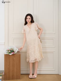 [NEW] LYMMOM -  Váy bầu xinh mùa hè chất liệu tơ thoáng mát, Đầm bầu sang chảnh tiểu thư VB210 10