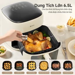 Simplus Nồi Chiên Không Dầu 6.5L Thiết kế nhỏ gọn dung tích "cỡ lớn" chiên rán thỏa thích KQZG018 Bảo Hành 1 Năm 1 Đổi 1 3