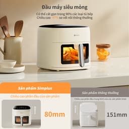 Simplus Nồi Chiên Không Dầu 6.5L Thiết kế nhỏ gọn dung tích "cỡ lớn" chiên rán thỏa thích KQZG018 Bảo Hành 1 Năm 1 Đổi 1 4