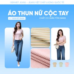 [DEAL HÈ] Áo baby tee thun nữ cộc tay GENVIET JEANS chất cotton ôm vừa cổ tròn tôn dáng che khuyết điểm 9225 3