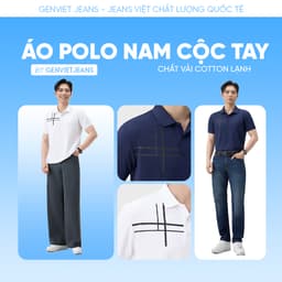 Áo polo nam cộc tay dáng suông vừa GENVIET JEANS chất thun lạnh co giãn thoải mái basic 9204 3