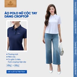 Áo polo cộc tay nữ GENVIET JEANS dáng ôm vừa chất liệu cotton BIG SIZE co giãn 4 chiều năng động 9219 3