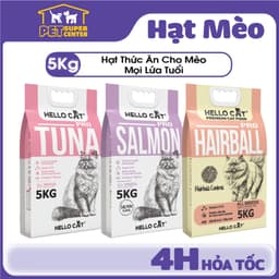 Hạt Mèo HELLO CAT 5KG  Thức Ăn Mèo Vị Cá Ngừ / Cá Hồi / Hairball Cho Mèo Mọi Lứa Tuổi 1