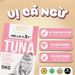 Hạt Mèo HELLO CAT 5KG  Thức Ăn Mèo Vị Cá Ngừ / Cá Hồi / Hairball Cho Mèo Mọi Lứa Tuổi 3