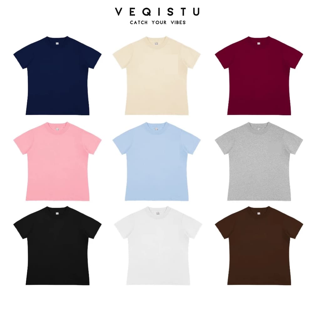 Áo Thun Baby Tee Trơn VEQISTU, Áo Thun Trơn Nữ Local Brand 100% Cotton Premium Đã Xử Lý Co Rút