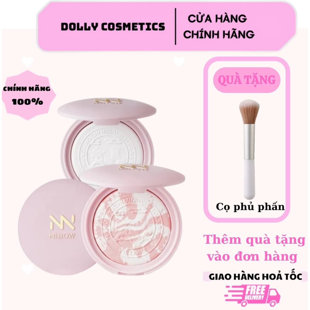 [TẶNG CỌ] Phấn phủ thuỷ tinh MENOW Việt sắc tinh hoa mỏng nhẹ tự nhiên kiềm dầu 7gr